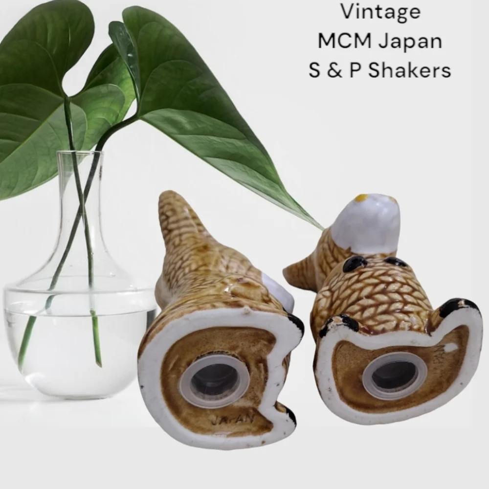Vintage MCM Japan Rope Donkey Salt & Pepper Shakers